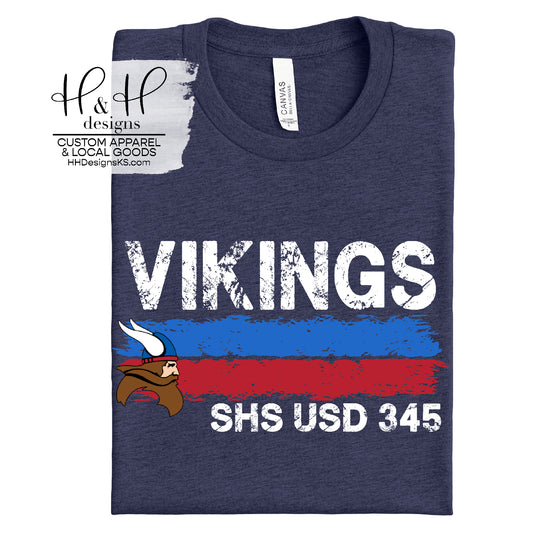 Vikings Distressed Lines - SHS Spirit Club Fundraiser with Delivery Option