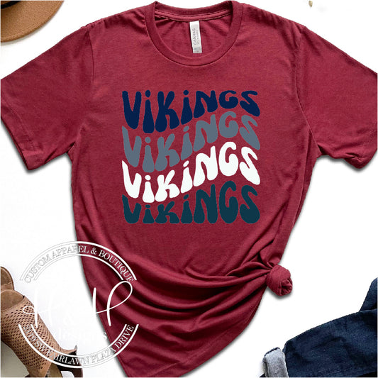 Vikings Retro Wavy - Seaman High School