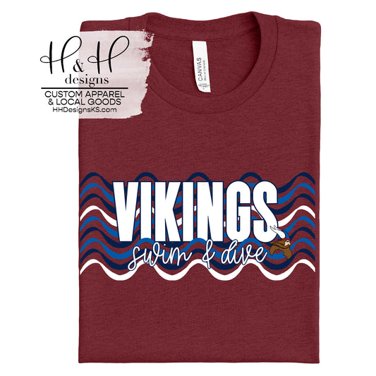 Vikings Swim & Dive Ombre Waves