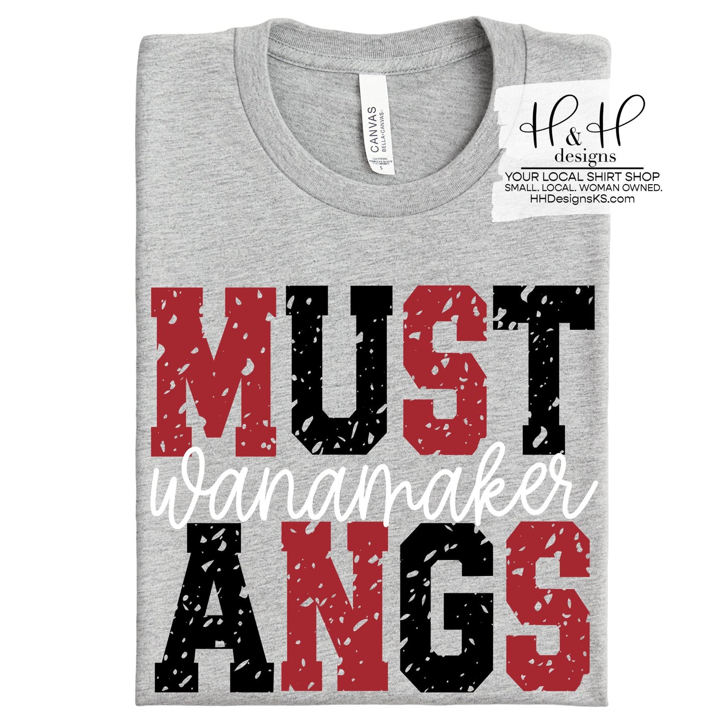 Wanamaker Mustangs Distressed Block ~ Wanamaker PTO 2025