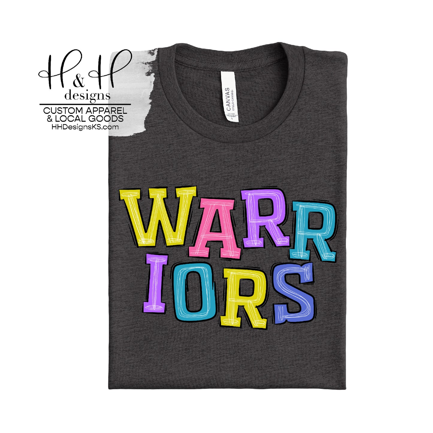 Warriors Rainbow Doodle - Whitson PTO Fundraiser 2024