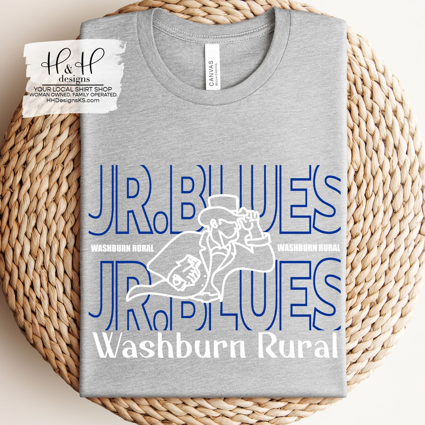 Washburn Rural Jr. Blues Hallow Outline ~ HH196
