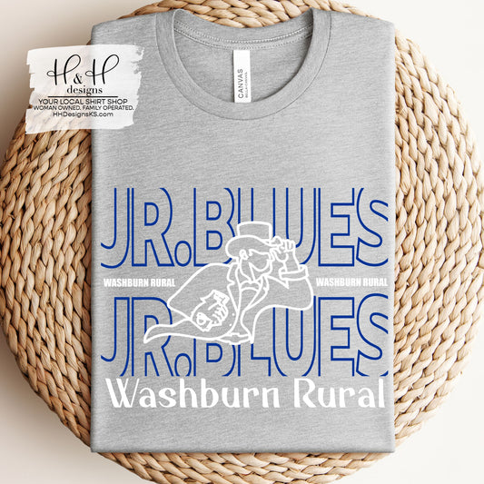 Washburn Rural Jr. Blues Hallow Outline ~ HH196