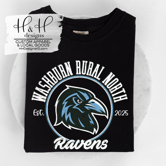 Washburn Rural North Ravens Distressed Round ~ HH776