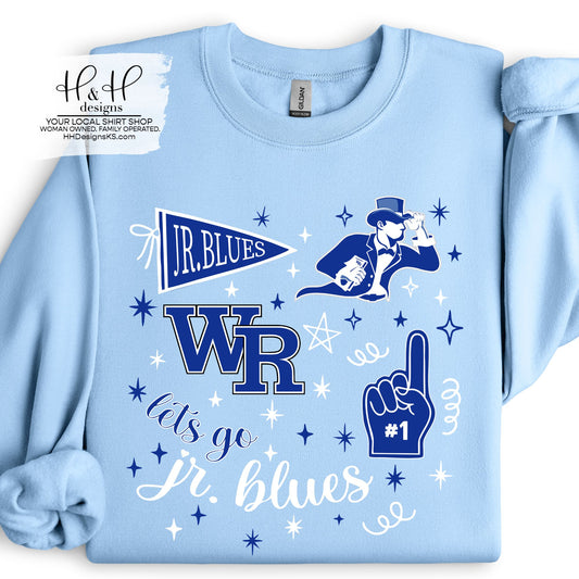 Washburn Rural Jr. Blues Blue Game Day Spirit ~ HH249 ~ Customize for your sport or club!