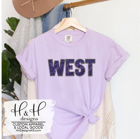 WEST Faux Glitter Embroidery