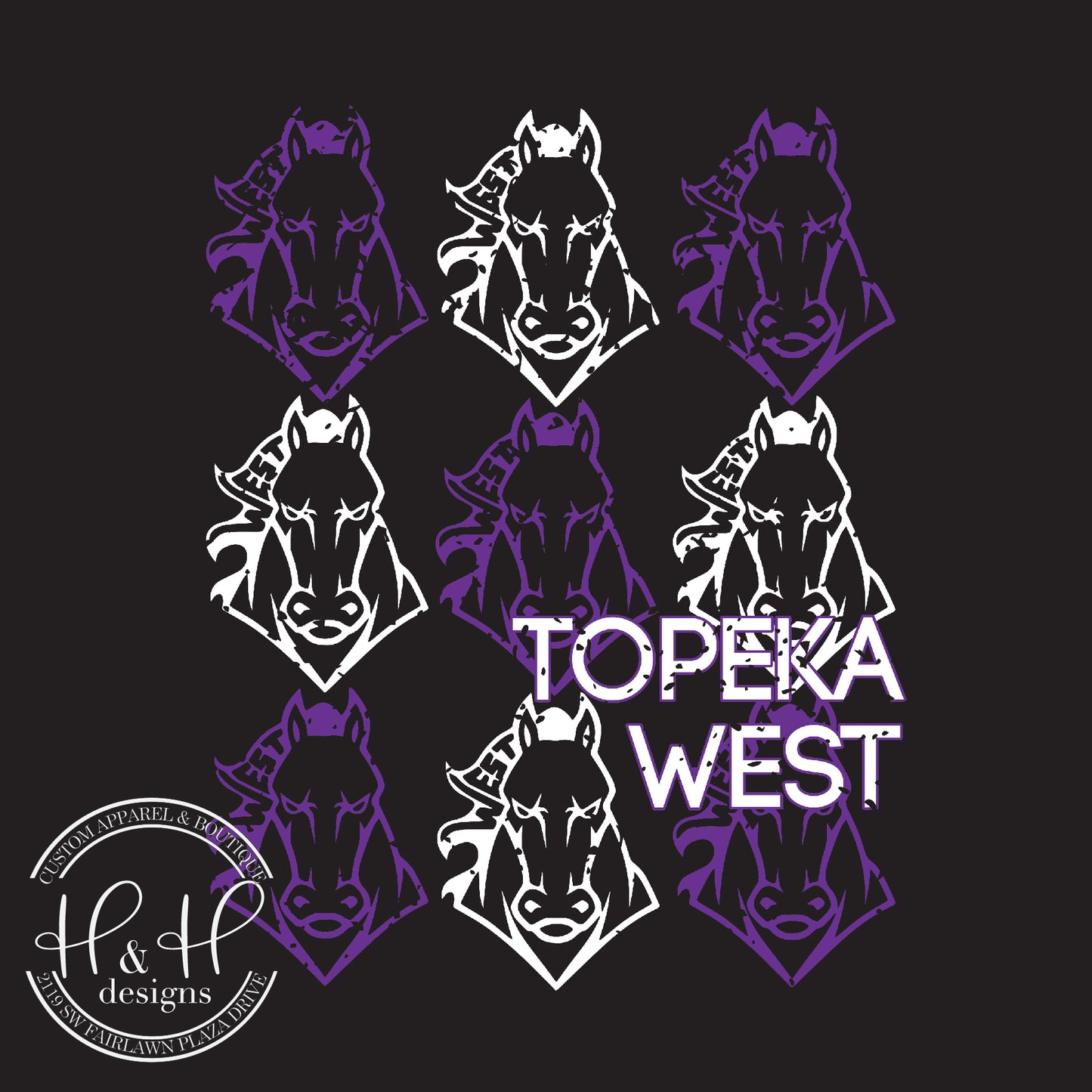 Chargers Distressed Grid - Topeka West Official Spirit Wear!