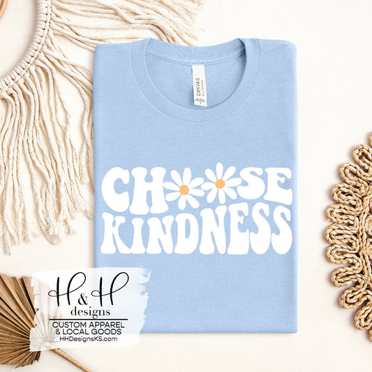 Choose Kindness Retro Wavy Daisies