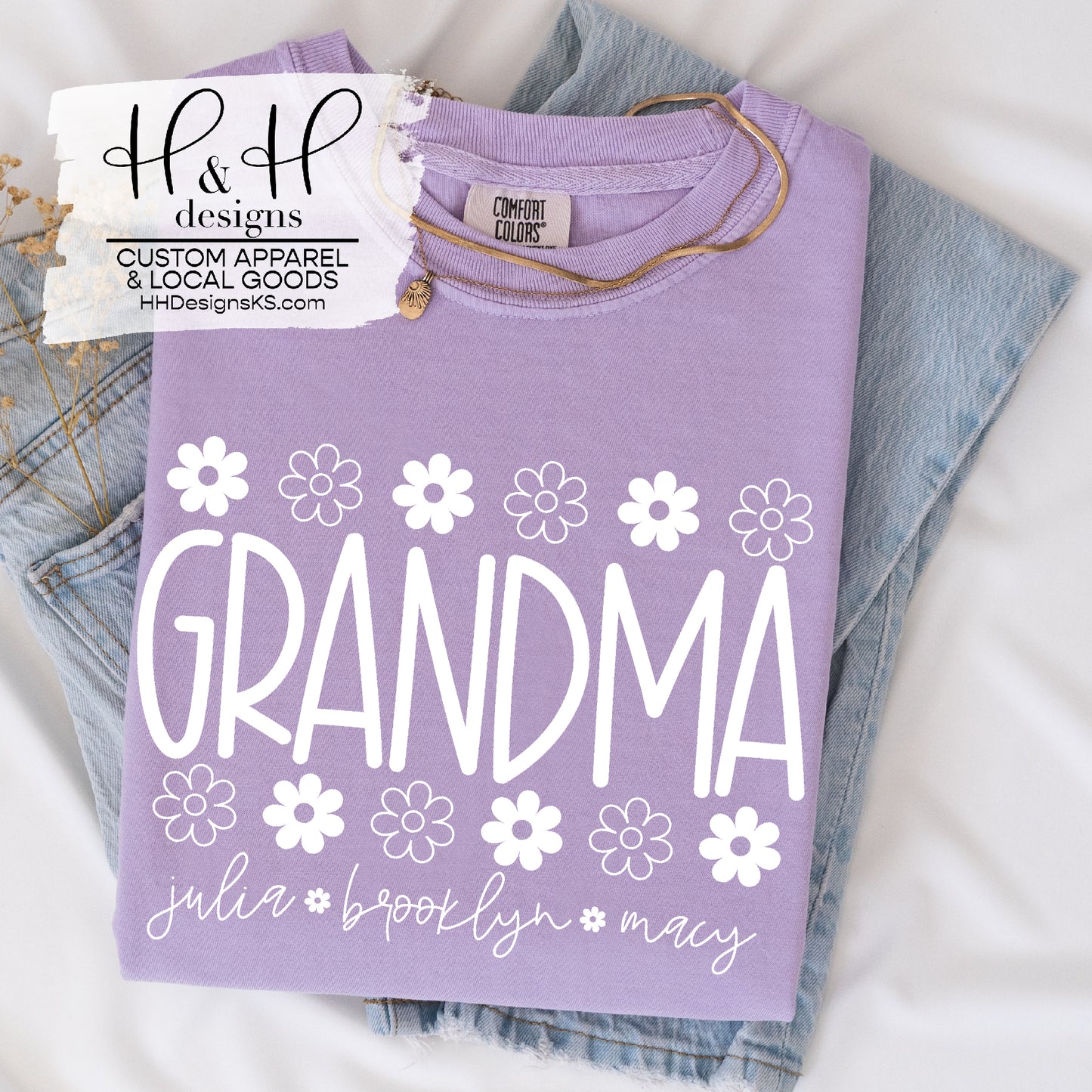 Custom Floral Block - Nana, Mama, Meme, any name you pick!