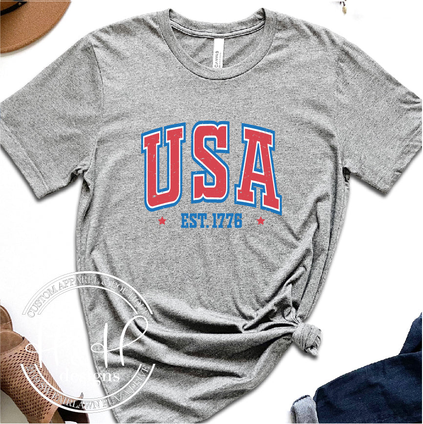 USA Distressed Block