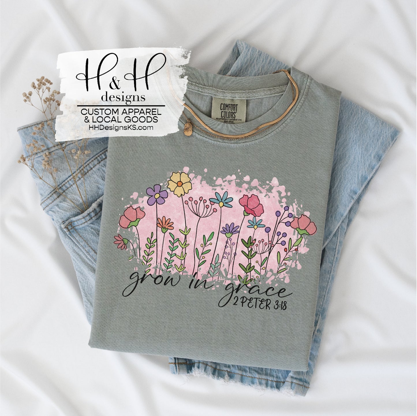 Grow in Grace Watercolor Floral