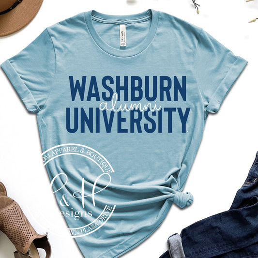Washburn University Alumni Block Script MM - HHWU135  - Licensed Apparel