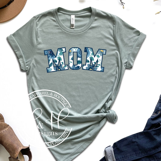 Mom Blue Floral Mock Patch