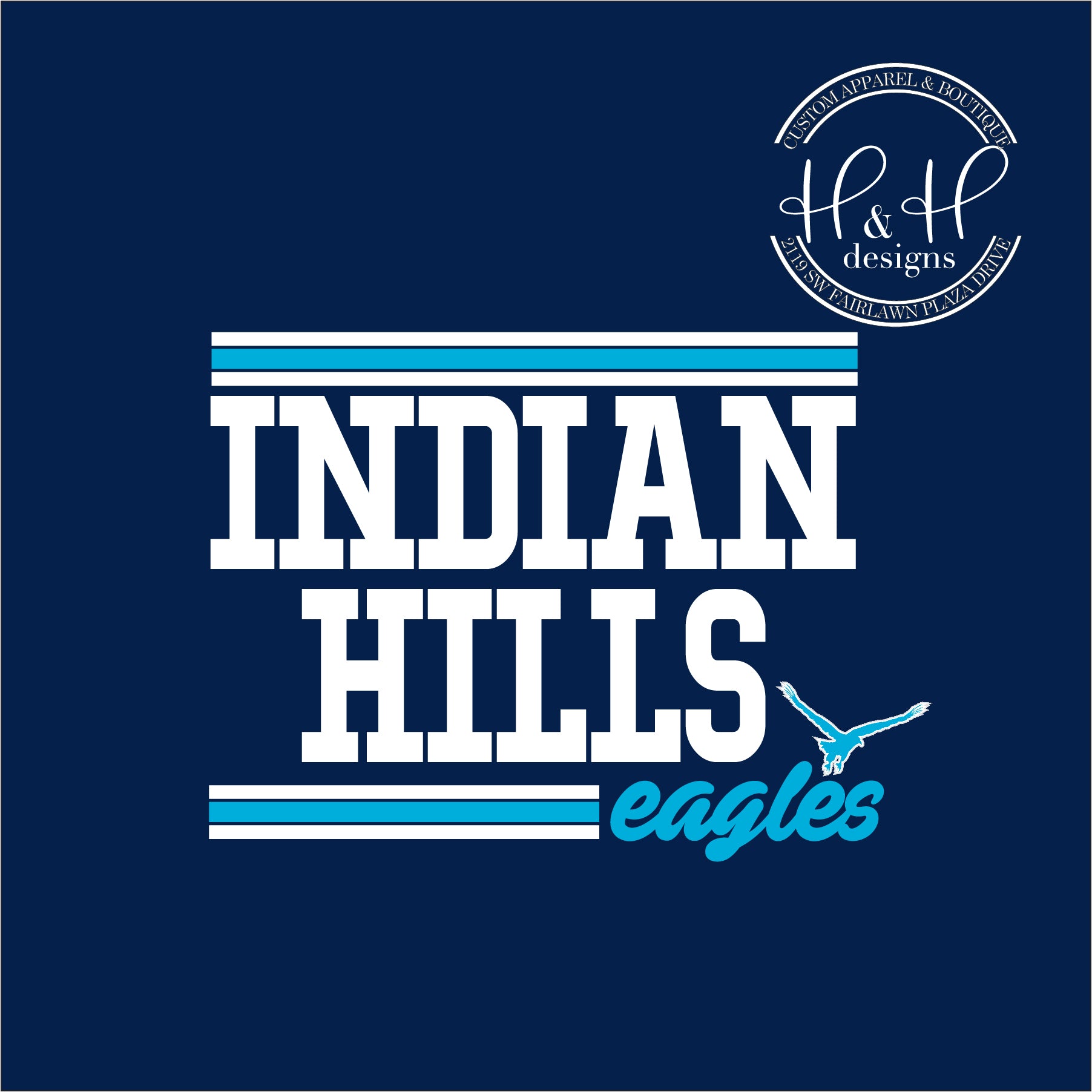 Indian Hills Eagles Triple Line Block Indian Hills PTO Fundraiser H