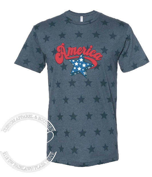 American 70's Script & Star