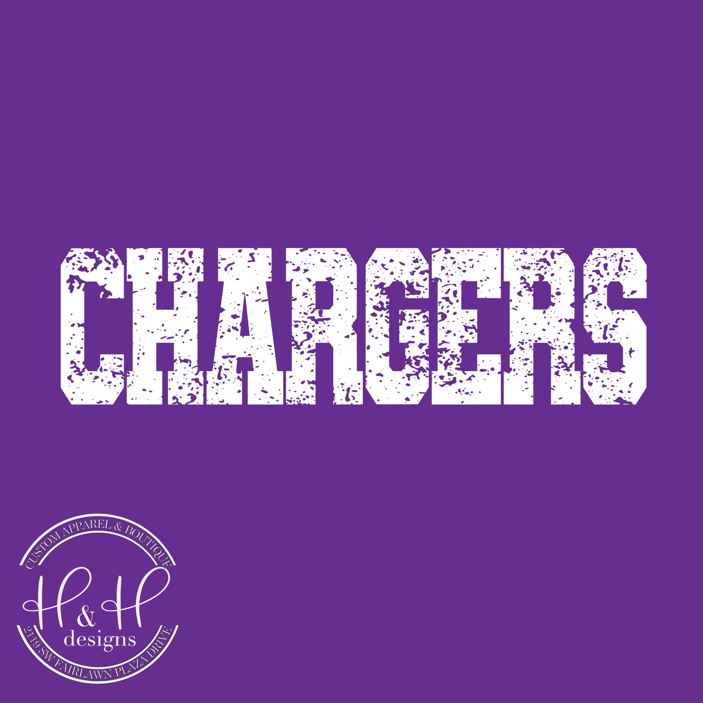 Chargers Distressed Block - Topeka West Official Spirit Wear!