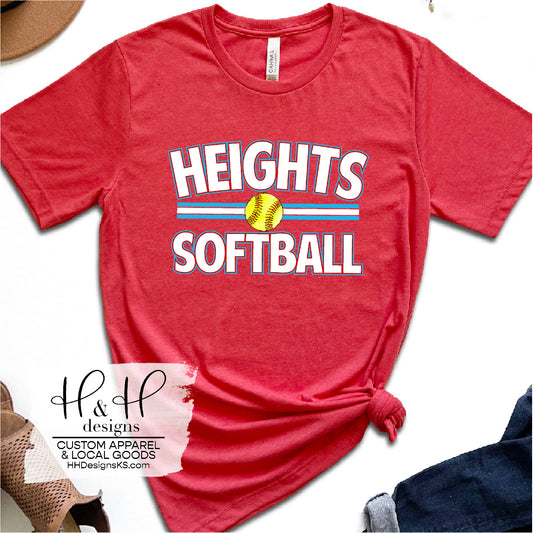 Heights Softball Mock Patch Triple Line - Shawnee Heights Softball