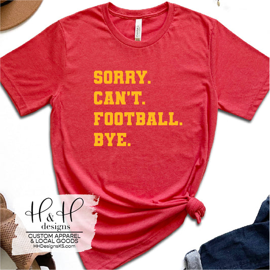 Sorry. Can't. Football. Bye.