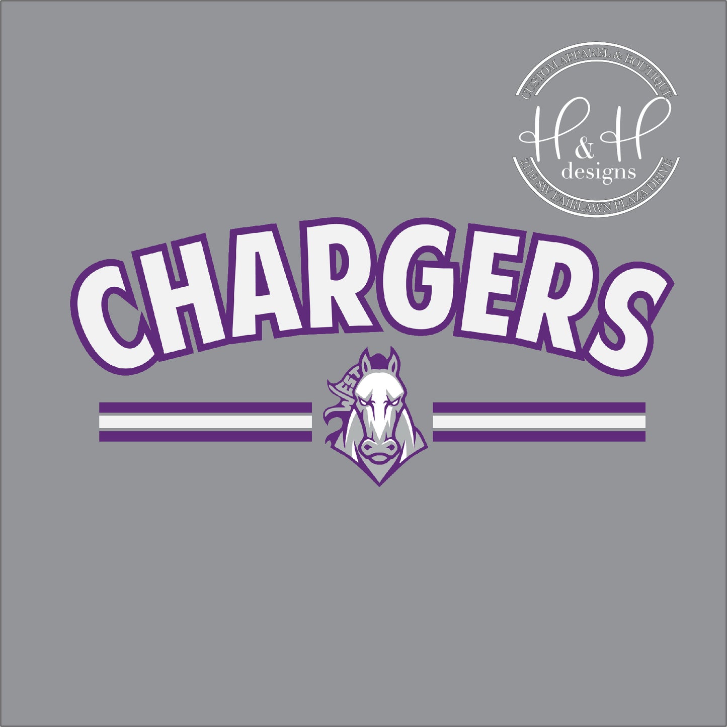 Chargers Mock Patch Triple Line - Topeka West Official Spirit Wear!