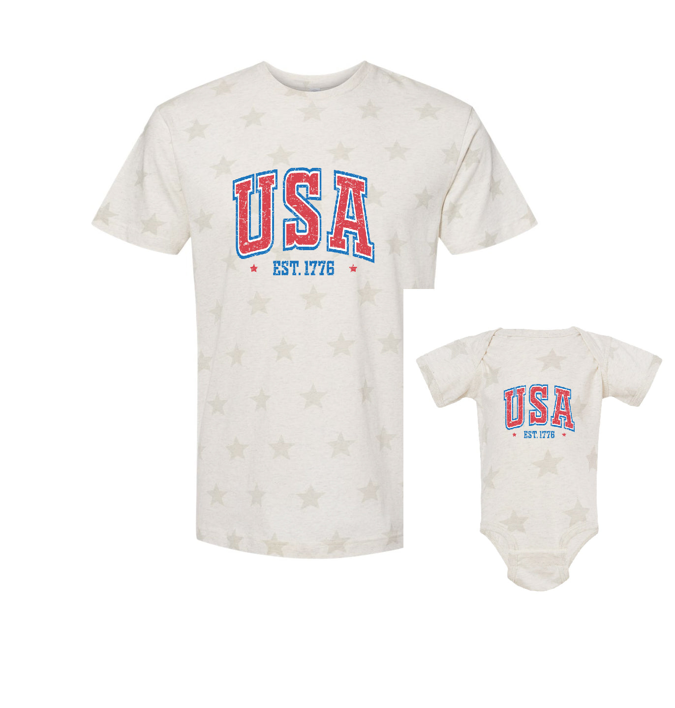 USA Distressed Block - with patterned tee options!