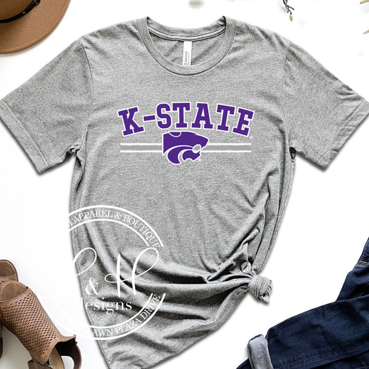 K-State Mock Patch Triple Lines - HHKSU105  - Licensed Apparel