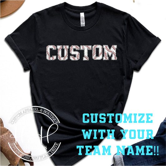 CUSTOM Printed Baseball Mock Patches - ANY Team name!