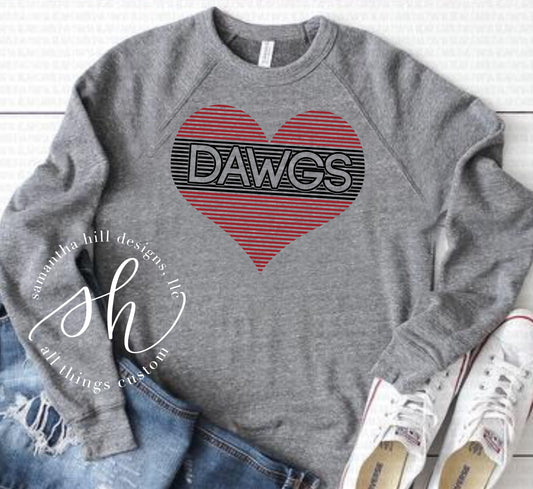 Dawgs Lined Heart