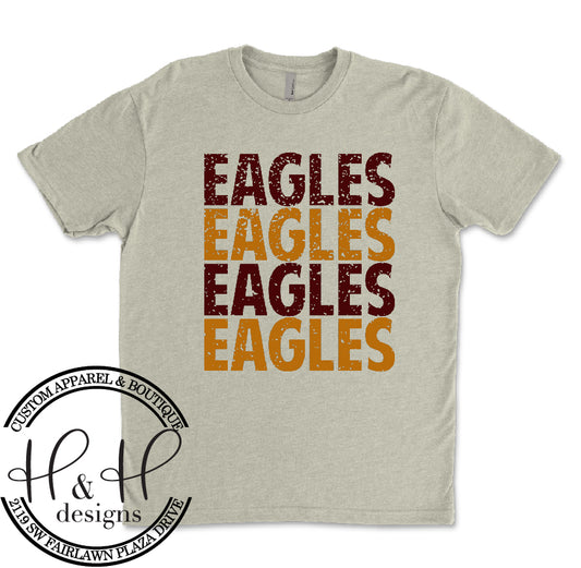 Eagles Distressed Stack - Silver Lake