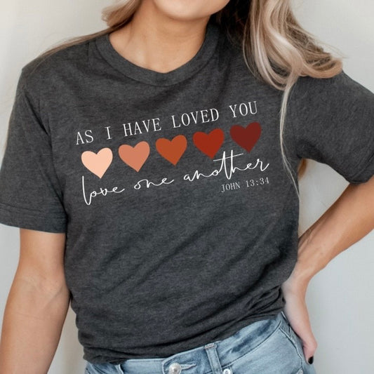 As I have loved you, love one another- Skin toned hearts