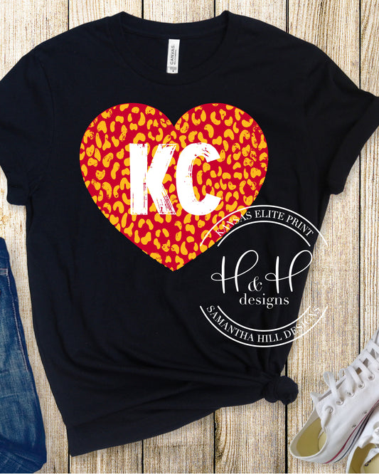 KC Distressed Leopard Heart