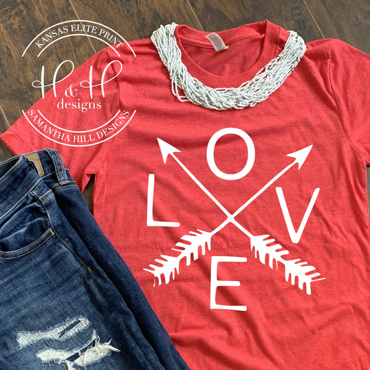LOVE Crossed Arrows- Valentine's Collection