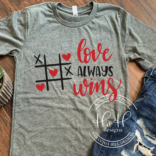 Love Always Wins Tic Tac Toe- Valentine's Collection