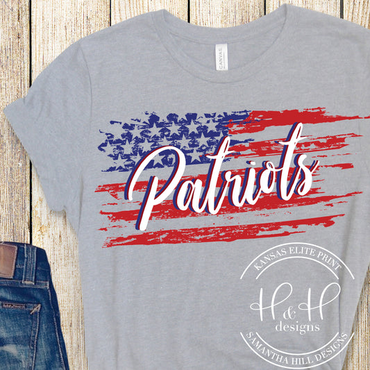 Patriots Distressed Flag - Topeka Patriots Softball