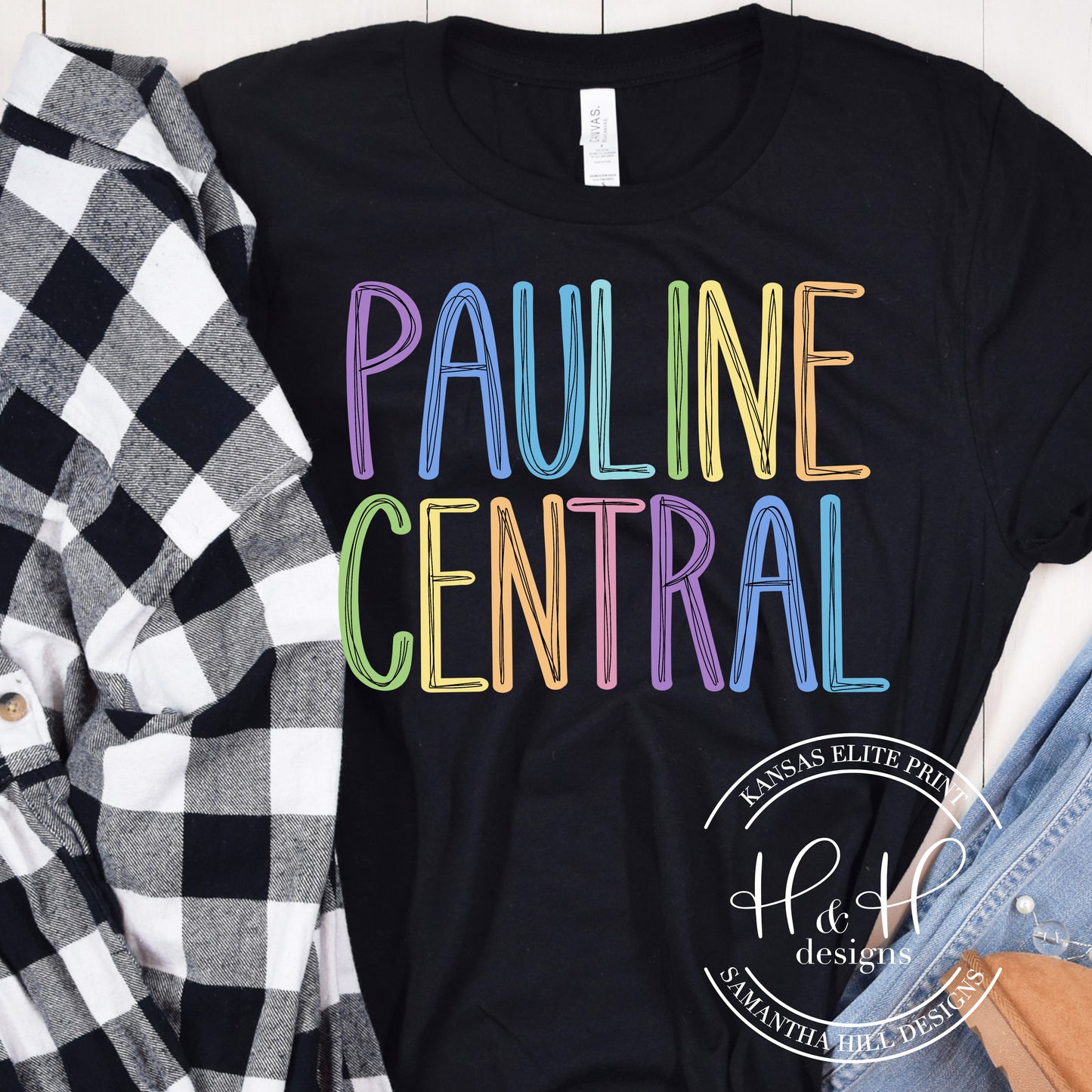 Pauline Central Rainbow Pastel Scribble