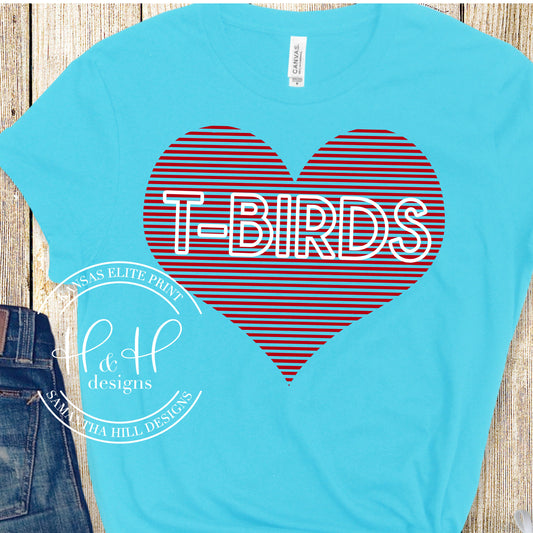 T-BIRDS Lined Heart - Shawnee Heights