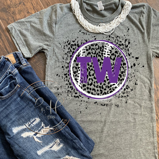Topeka West Round Leopard Splatter - Baseball - Softball