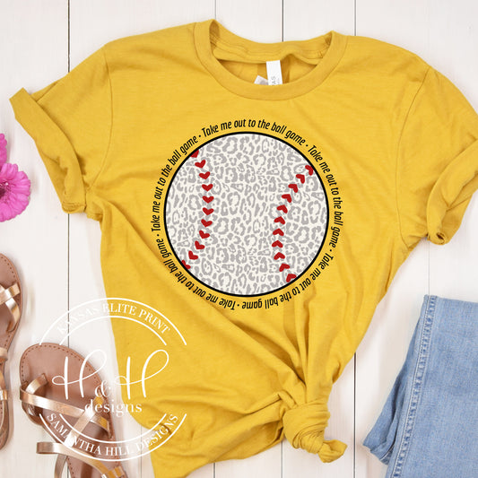 Take me out to the ballgame leopard baseball - MM - HH307