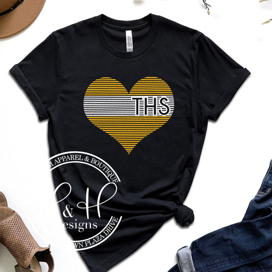 Topeka High School - THS Lined Heart
