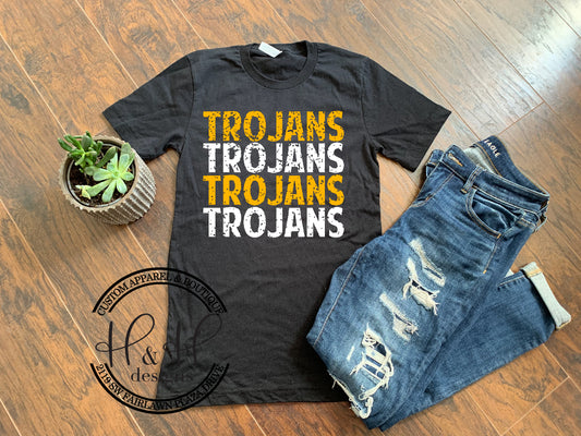 Trojans Distressed Stack - Topeka High