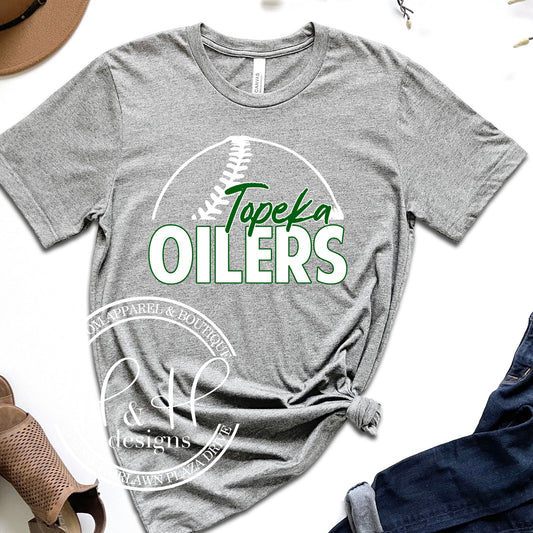 Topeka Oilers with half baseball