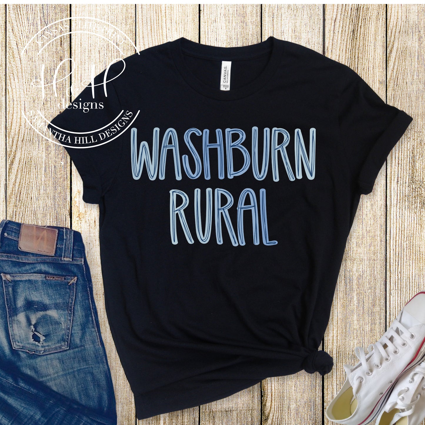 Washburn Rural BLUE Pastel Scribbles