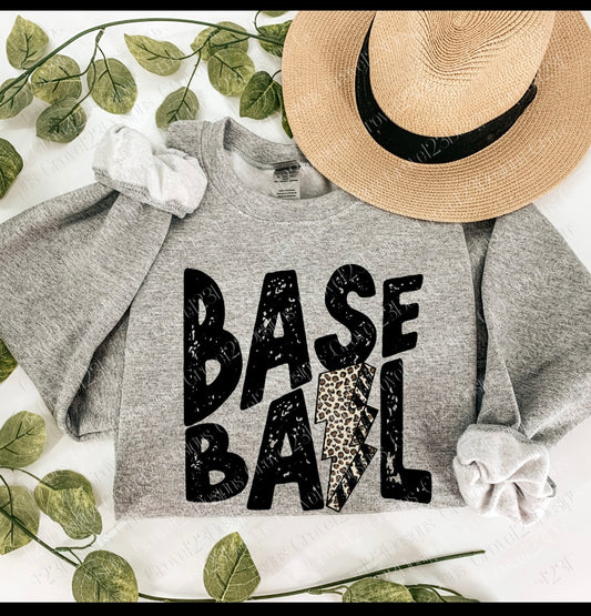 Baseball leopard Lightning bolt