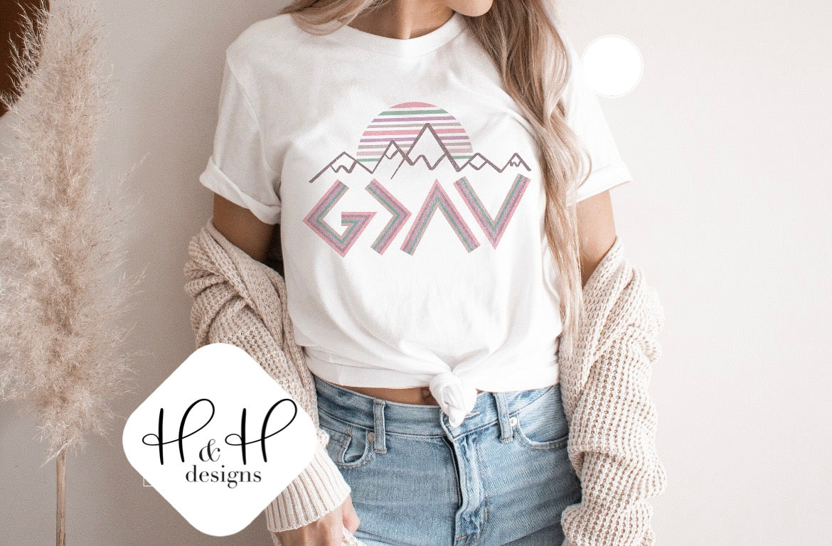 God is Greater than the Highs & Lows - Pastel Mountain